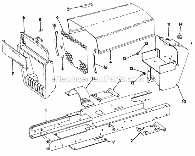 Hood, Grille & Frame Diagram and Parts List for 70  Cub Cadet Lawn Tractor
